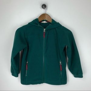 Land’s End Kids Fleece Zip Up Sweater Hoodie Size Medium 5-6